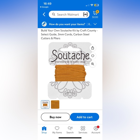 THREE Soutache ornamental braid for jewelry design, peach, 3 yd, the beadsmith - Picture 2 of 6